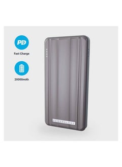 Buy Power Bank 20000mAh Capacity, Portable Fast Charger External Battery Pack, Type-C PD Portable Charger, 18W Fast Charge Power Bank with Power Delivery Input Grey in UAE