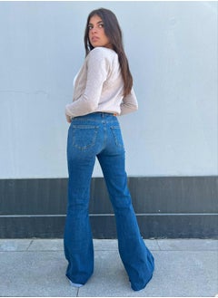 Buy Dark Blue Super Flared Jeans. in Egypt