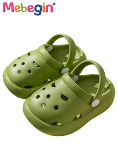 Buy Unisex Kids Crocs Shoes with Buckle Sports Sandals Outdoor Indoor Slippers Lightweight Garden Clogs Hiking Shoes Water Beach Shoes Male Green in UAE