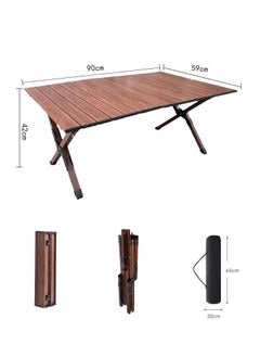 Buy Outdoor folding table 90×60×42cm carbon steel heat transfer picnic table and chairs portable camping egg roll table supplies equipment set in UAE