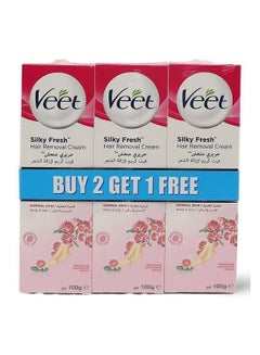 Buy Veet Cream Silky Fresh Hair Removal Cream for Normal Skin100 g 2+1 in Saudi Arabia