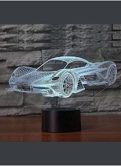 اشتري Multi-color 3D Sports Car Shape Night Light Touch Table Desk Optical Illusion Lamps 16 Color Changing Lights Home Decoration Xmas Birthday Gift في الامارات