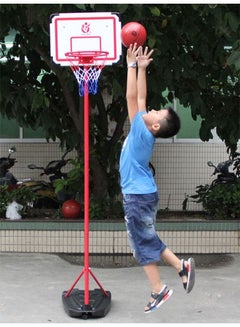 اشتري Kids Indoor Basketball Hoop Stand Adjustable Height 1.8m-2.1m Outdoor Toys Outside Backyard Games Mini Hoop Goal في الامارات