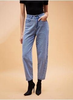 اشتري High Rise Balloon Fit Jeans with Pockets في السعودية