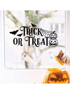 اشتري ECVV Halloween Wall Decal, Trick or Treat Wall Stickers Removable DIY Wall Art Decor Scary Pumpkin Bat Black Halloween Stickers for Halloween Party Decorations في الامارات