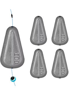 Buy 5PCS Fishing Weights Sinkers No Roll Sinkers Lead Weights No Snag Flat Inline Sinkers for Catfishing Rigs Saltwater Freshwater 100g in UAE