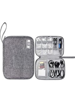 Buy Electronic Accessories Organizer Case for Travel, Portable Digital Cable Storage Holder for Mobile Cables, USB Cables, Power Bank, SD Card, Flash Memory, Charger, Wires and Earphones (Gray) in Egypt