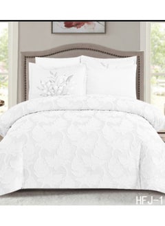 Buy COMFY ULTRA LUXURIOUS 6PC WHITE COTTON EMBROIDERED KING SIZE COMFORTER SET in UAE