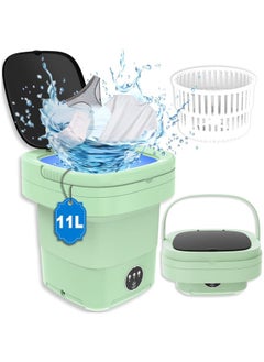 Buy Portable Washing Machine, Foldable Mini Washing Machine, 11 L Large Capacity, Small Collapsible Laundry Washer for Apartment, Travel, RV, Underwears, Socks, Baby Clothes, Green in Saudi Arabia