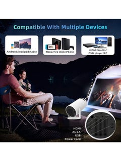 اشتري "Mini Projector – Intelligent 4K Portable Projector for Outdoor Camping and Home Use, 1280P with Auto Keystone Adjustment for Phone, TV Stick, and Laptop (White)" في الامارات