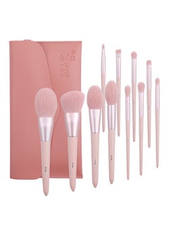 Buy Makeup Brushes 11 PCS Set with PU Leather Bag (11 Pcs + PU Leather Bag) in Saudi Arabia