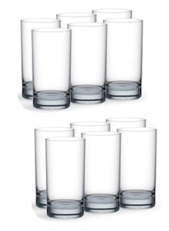 Buy 12 Pieces A Set Of Clear Glass Cups For Water And Juice Multi-Use in Saudi Arabia