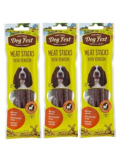 Buy Meat Sticks With Vension Treats For Adult Dogs 3X45g in UAE