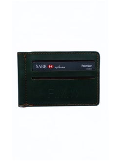 Buy A modern bi-fold leather wallet for women and men, dark green color in Saudi Arabia