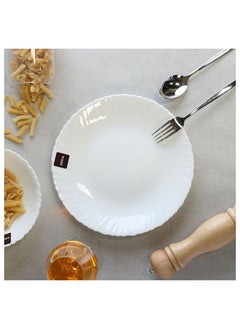 اشتري Sofia Opal Dinner Plate For Dining Kitchen 26.5 Cm White في الامارات