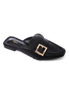 اشتري Oval Toecap Shape Classic Styled Slip On Mules - Black في مصر