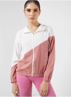 Buy Zip Front Colorblock Athletic Jacket in UAE