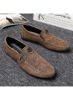 اشتري Men's Shoes New Summer All-match Business Dress British-style Casual Black Leather Shoes Slip-on Doudou Trendy Shoes في السعودية