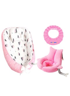 Buy Buy 2 Get 1 Free Baby Sink Bather Baby Baby Sleeping Bed With Free Shower Cap -Pink in UAE