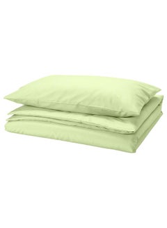 Buy Duvet Cover And Pillowcase Light Green 150X200 And 50X80 Cm in Saudi Arabia