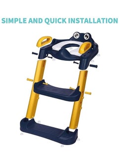 Buy Foldable Toilet Training Seat With Adjustable Step Stool Ladder in UAE