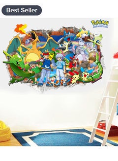 اشتري Pokémon waterproof wall stickers living room background decoration children's room decoration removable wallpaper size 50x70CM في السعودية