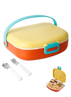 Buy Kids Bento Lunch Box, Lunch Containers for School with 4 Compartments, Utensils, Sauce Container and Handle, 1300ml in Saudi Arabia