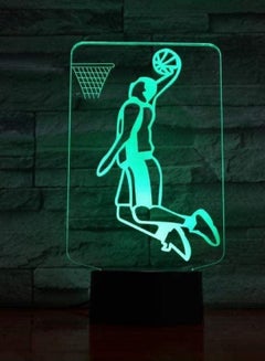 Buy 3D Illusion Lamp LED Multicolor Night Light Playing Basketball Sports 7/16 Colors for Home Decor USB Luminaria Viewing Optical Tafel Children's Sleep Lamp in UAE