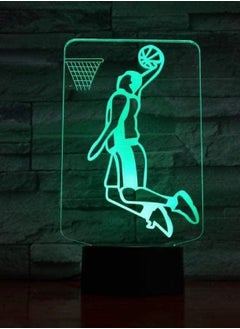 Buy 3D Illusion Lamp LED Multicolor Night Light Playing Basketball Sports 7/16 Colors for Home Decor USB Luminaria Viewing Optical Tafel Children's Sleep Lamp in UAE