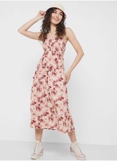 Buy Strappy Floral Print Dress in UAE