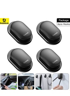 Buy Car Mini Hooks, Auto Adhesive Hooks, 4Pcs ABS 3M Strong Adhesion Car Storage Hooks Stick on Dashboard Automotive Interior Accessories for Earphones, Charging Cables, Keys, Bags, Purse, Hat and More in UAE