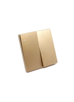 Buy Electric wall switch, Double button, tripartite line, golden, piano design in Saudi Arabia