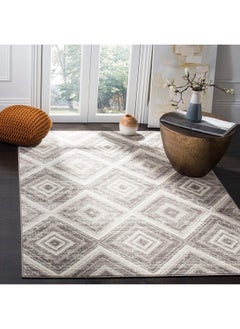 Buy Skyler Collection 3' X 5' Grey Ivory Sky120K Diamond Distressed Nonshedding Living Room Bedroom Accent Rug in UAE