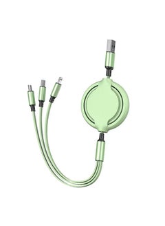Buy 3 In 1 USB Charging Cable Support Fast Charge Line Green in Saudi Arabia