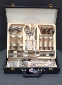 Buy Bin Shihoun Stainless Steel Spoons, Forks and Knives Bag Set, Silver 72 pieces in Saudi Arabia