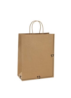 اشتري Paper Bags 25Pcs 13X7X17 Gift Bags Party Bags Shopping Bags Retail Bags Merchandise Bags Recycled Kraft Paper Bags With Handles Bulk Brown في الامارات