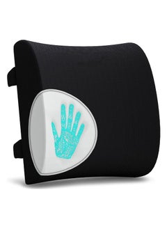 Buy Lumbar Support Pillow for Office Desk Chair and Car Seat, Pure Memory Foam Lower Back Cushion (Black) in Saudi Arabia