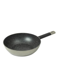 Buy HOMEWAY 28CM Hammered Body Marble Wok Pan – Nonstick, Durable Cookware, Induction Compatible, Scratch-Resistant in UAE