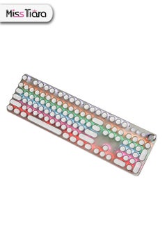 Buy K820WT Multimedia Mechanical Keyboard Retro Punk Button Keycap RGB Mechanical Keyboard Computer Game Wired Keyboard in UAE