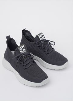 Buy Cobblerz Men's Lace-up Low Top Sneakers GREY in Saudi Arabia