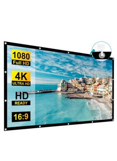 Buy 120 inch 4K Projection Screen, Projector Screen 16:9 Foldable Portable Projector Movies Screen, Metal Anti-Light Projector Screen (with 6 Hooks) in Saudi Arabia