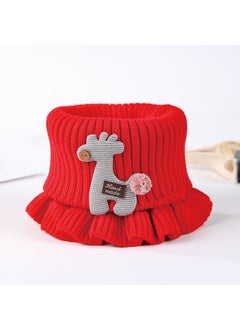 Buy Wool knitted baby scarf Winter Childrens casual collar boys and girls scarf warm baby scarf childrensRed Red in Saudi Arabia