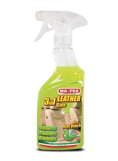 Buy Leather Care 3 in 1 Treatment  Spray With Aloe Vera Effective Formula Cleanses, Moisturizes, Cares For Car Leather Seats And Retains Its Softness 500ml in Saudi Arabia