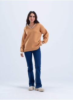 اشتري striped-cuff-neck-pullover في مصر