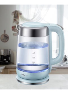 Buy Portable 1.7L Electric Kettle 2200W Auto Shutoff High Speed Borosilicate Glass Water Boiler Kettle Pot With Dry Protection For Hot Water Tea Coffee in UAE