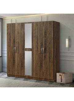 Buy Kulltorp Plus 5-Door Wardrobe with Mirror 55 x 209 x 200 cm in UAE