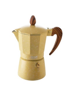 Buy 17x10xH20cm Yellow Color Classic 6Cups Moka Pot Espresso Maker Percolator filter Coffee Maker Italian Espresso 6 Cups Coffee Maker with Box in UAE