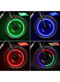 اشتري 4Pcs Bike Spoke Light, ELECDON Waterproof Easy Install Wheel Spoke Lights, LED Neon Tire Flash Lamp with 3 Flash Modes, for Both Adults Kids Bike (Red, Green, Blue, Multicolour) في السعودية