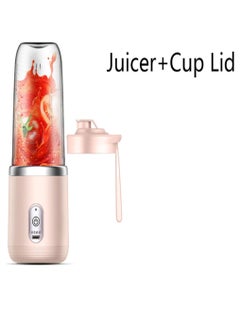 Buy Small Electric Juicer 6 Blades Portable Juicer Cup Automatic Smoothie Blender Ice CrushCup (Juicer + Cup Lid) in Saudi Arabia