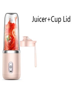 Buy Small Electric Juicer 6 Blades Portable Juicer Cup Automatic Smoothie Blender Ice CrushCup (Juicer + Cup Lid) in Saudi Arabia